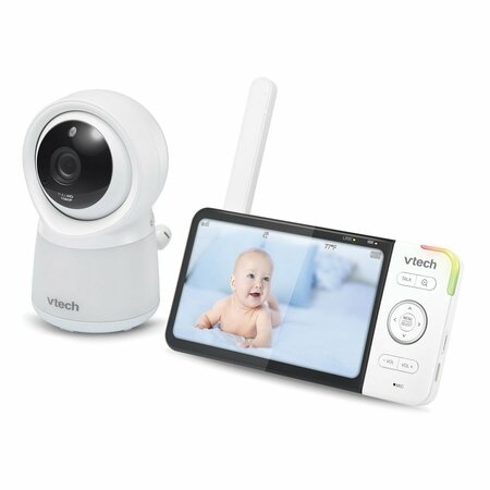 VTECH Smart Wi-Fi 1080p Video Baby Monitor System with 5-In. Display, Night-Light, Remote Access, White RM5754HD